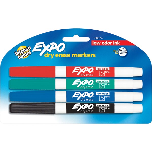 Expo Fine Tip Dry Erase Marker 4pk (Assorted)